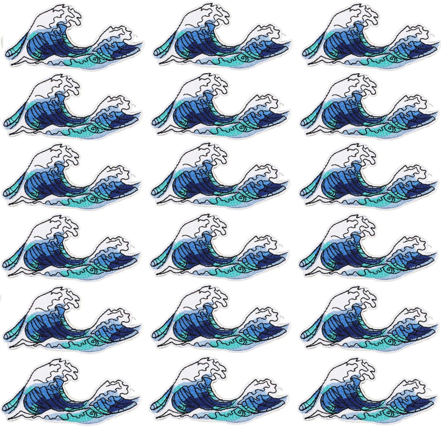 Wholesale Ocean Wave Embroidery Patch Big Ocean Wave Patch